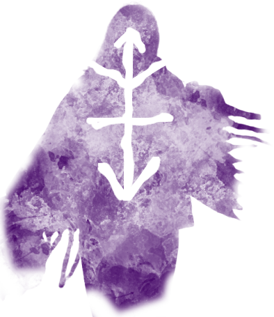 A cloaked specter with a rune inscribed on its chest.